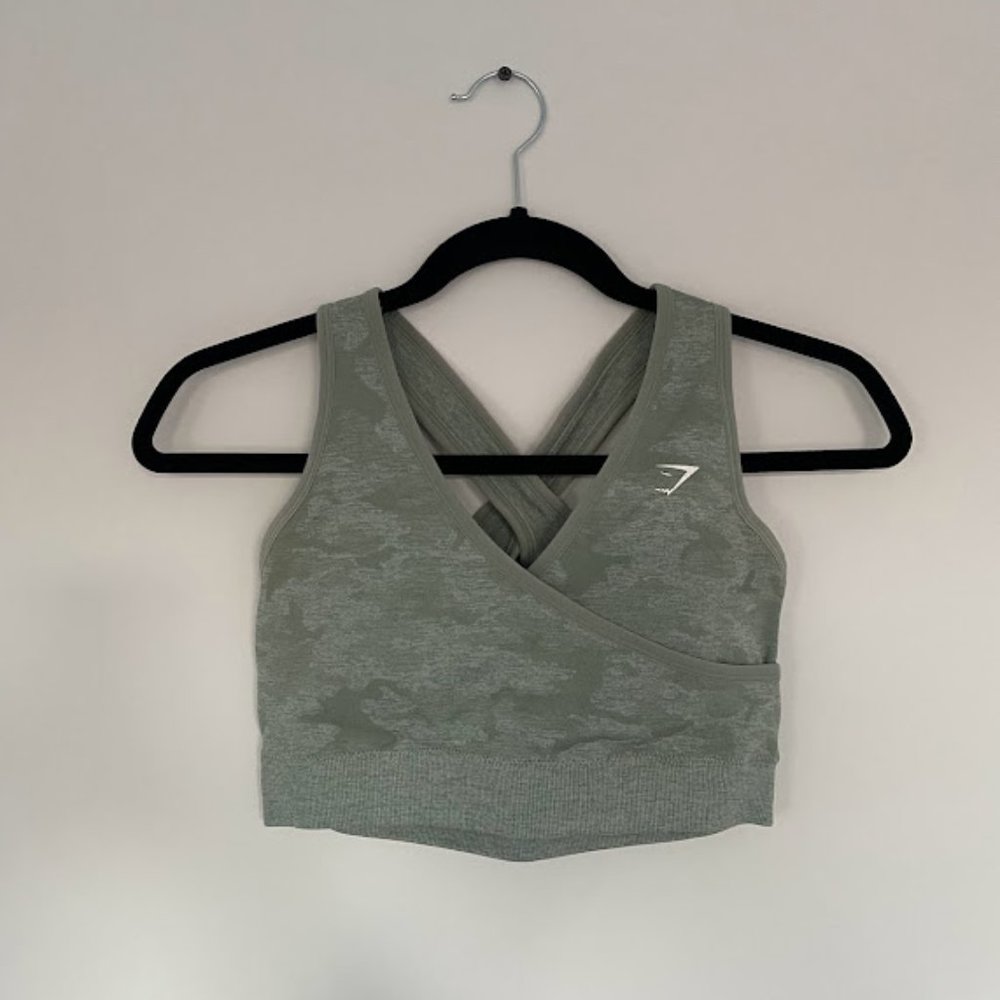 Gymshark Green Camo Sports Bra